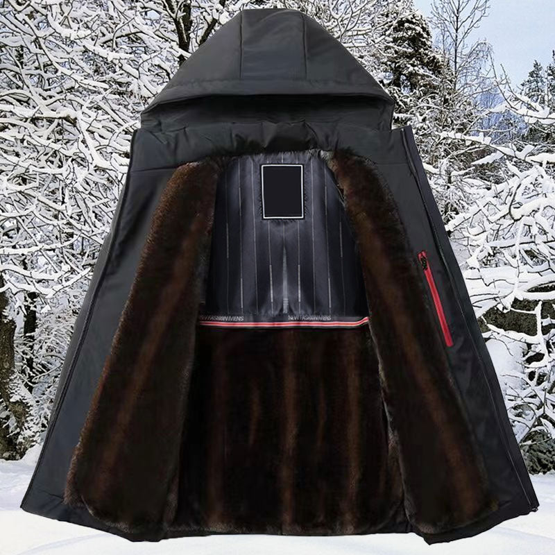 đăWarm Giftă Menâs Thermal Thick Hooded Parka Coat