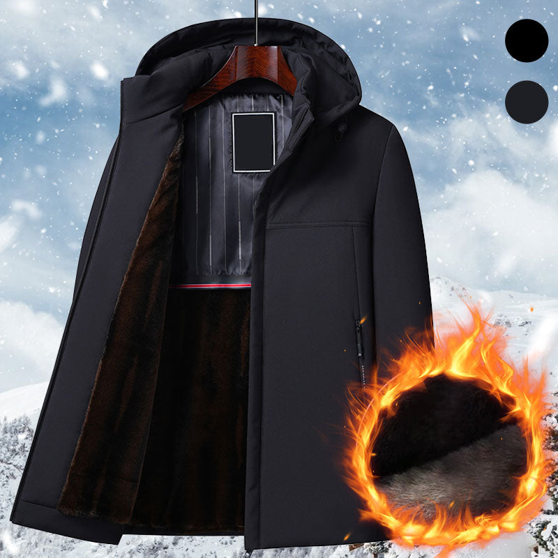 đăWarm Giftă Menâs Thermal Thick Hooded Parka Coat