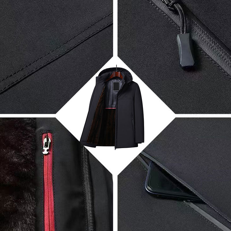 đăWarm Giftă Menâs Thermal Thick Hooded Parka Coat