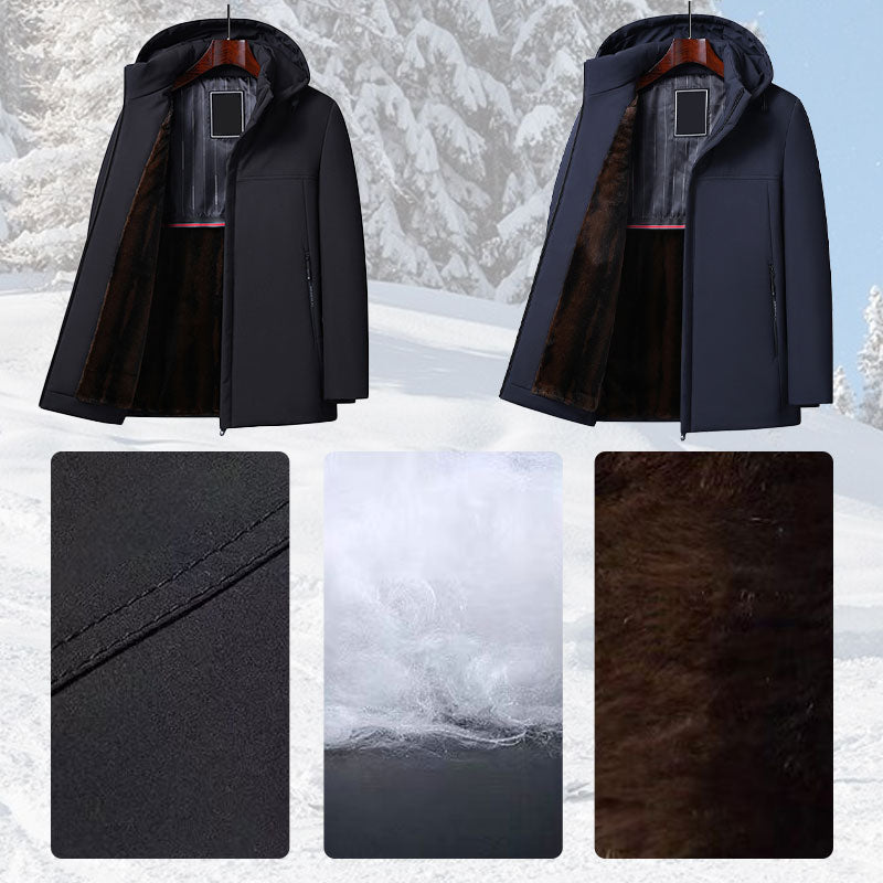 đăWarm Giftă Menâs Thermal Thick Hooded Parka Coat