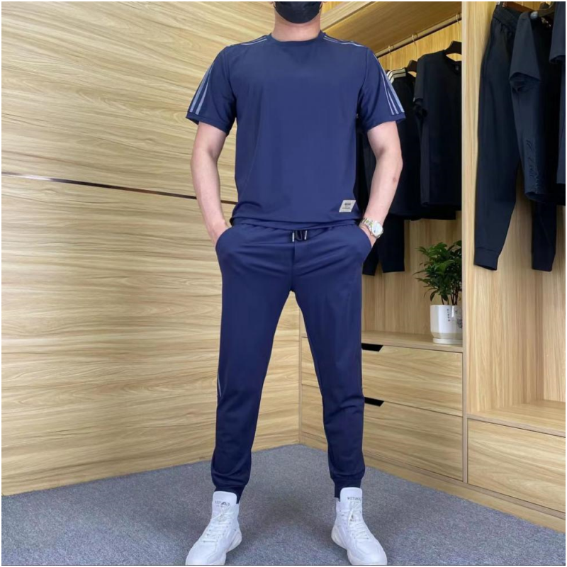 πποΈ50% OFF-Men's High Stretch Short Sleeve Top & Jogging Pants 2-Piece Set