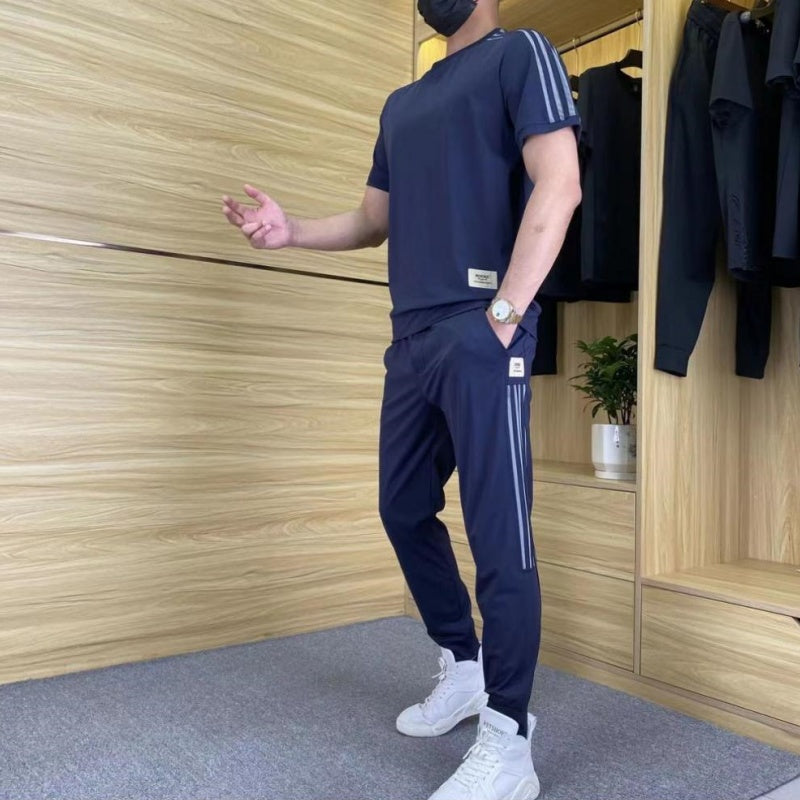 πποΈ50% OFF-Men's High Stretch Short Sleeve Top & Jogging Pants 2-Piece Set