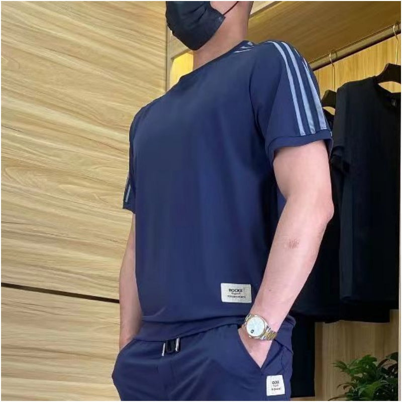πποΈ50% OFF-Men's High Stretch Short Sleeve Top & Jogging Pants 2-Piece Set