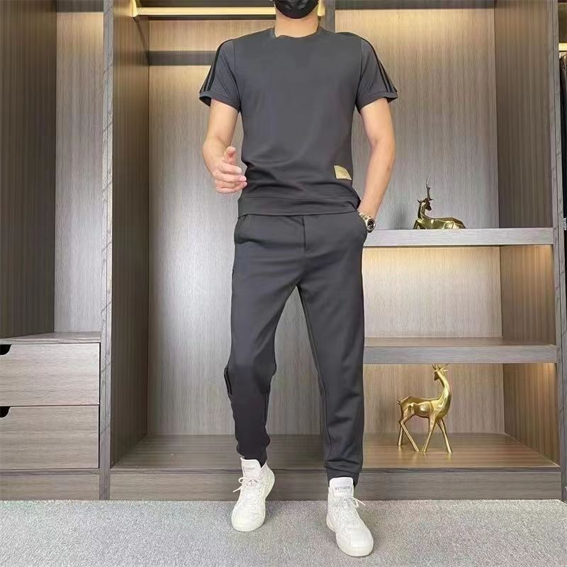 πποΈ50% OFF-Men's High Stretch Short Sleeve Top & Jogging Pants 2-Piece Set
