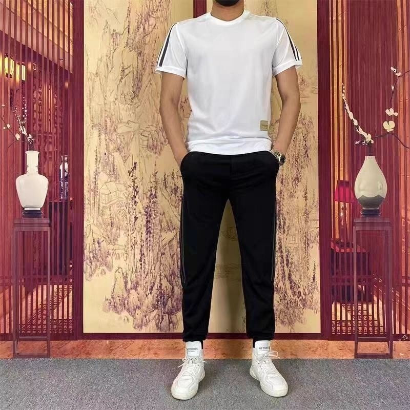 πποΈ50% OFF-Men's High Stretch Short Sleeve Top & Jogging Pants 2-Piece Set