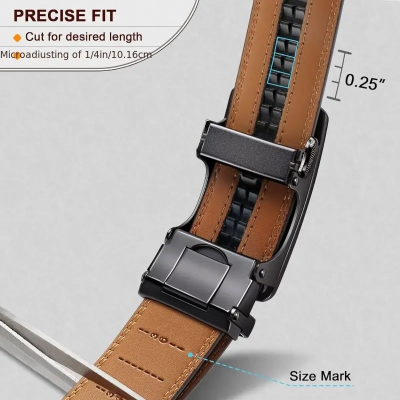 🔥🎁Best Gift for Father💕Leather Ratchet Belt With Adjustable Buckle