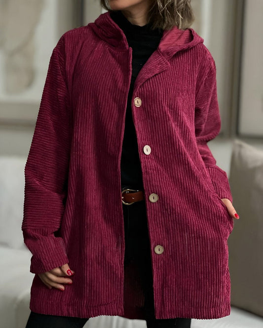 Comfy Corduroy Hooded Jacket